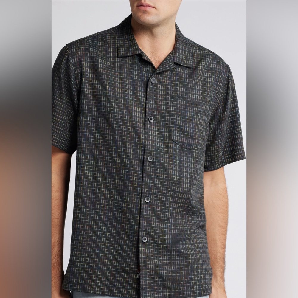 Tommy Bahama coconut point prismatic check islandzone performance camp shirt